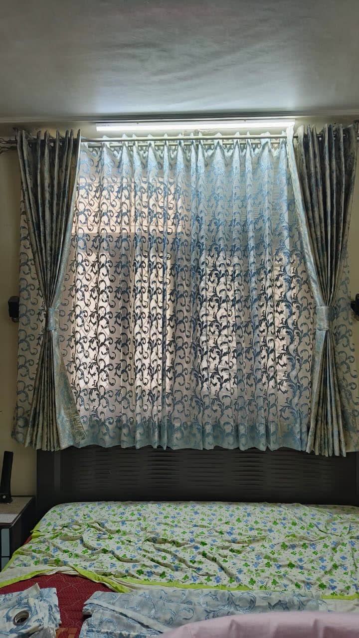 Bedroom floral curtains